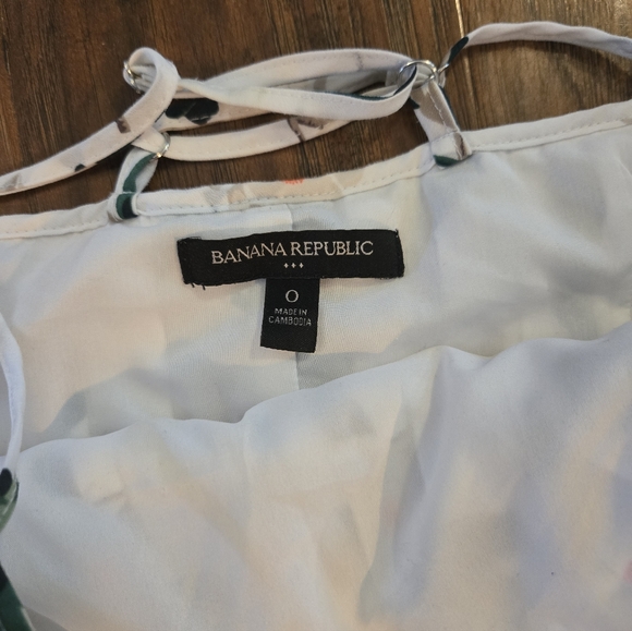 Banana Republic White Pleated Maxi Floral Magnolia Dress Size 0 - Picture 7 of 12